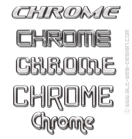 Chrome Font - applied texture